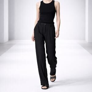 ISSEY MIYAKE Black Crinkled Trouser Pants Made in Japan Size Medium